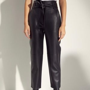 Aritzia Vegan Leather Tie-front pants